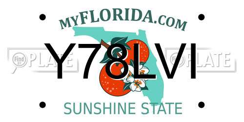 Y78LVI Florida License Plate