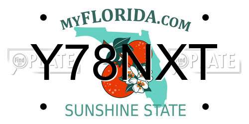Y78NXT Florida License Plate