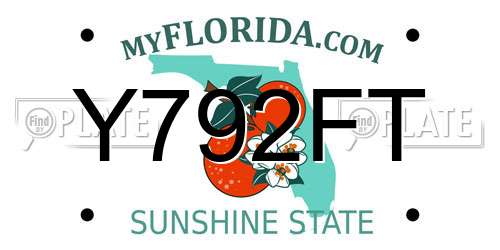 Y792FT Florida License Plate