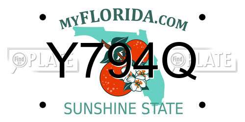 Y794Q Florida License Plate