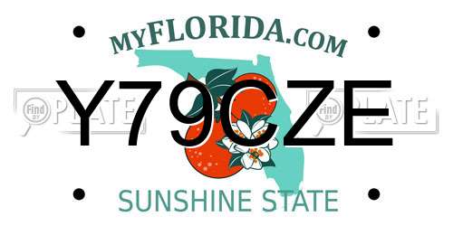 Y79CZE Florida License Plate