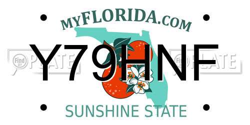 Y79HNF Florida License Plate