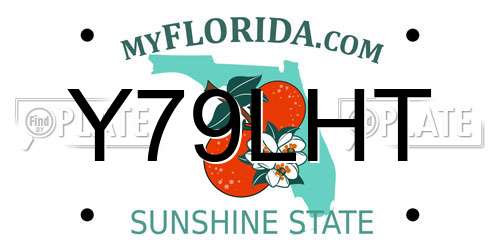 Y79LHT Florida License Plate