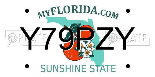 Y79PZY Florida License Plate