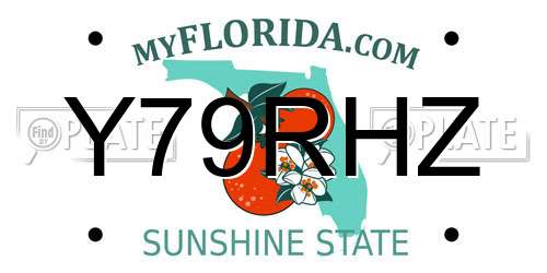 Y79RHZ Florida License Plate