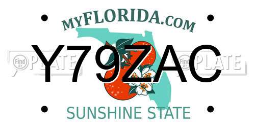 Y79ZAC Florida License Plate