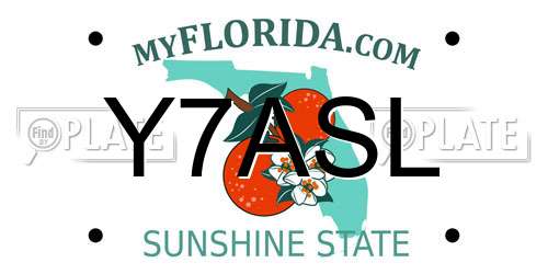 Y7ASL Florida License Plate