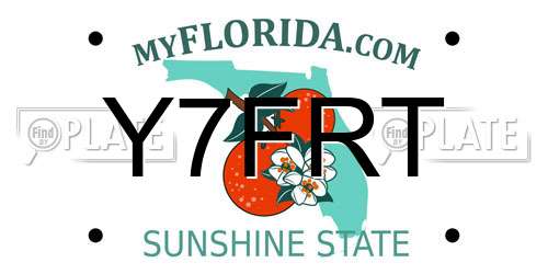 Y7FRT Florida License Plate