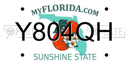 Y804QH Florida License Plate