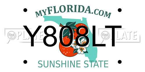 Y808LT Florida License Plate