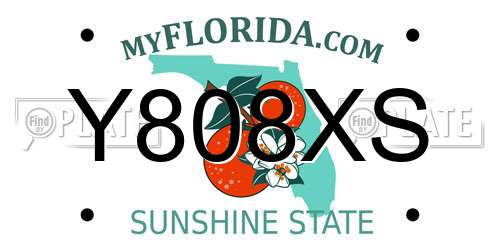 Y808XS Florida License Plate