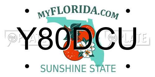 Y80DCU Florida License Plate