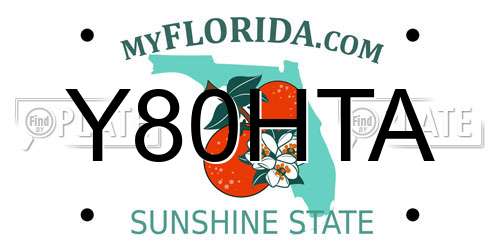 Y80HTA Florida License Plate