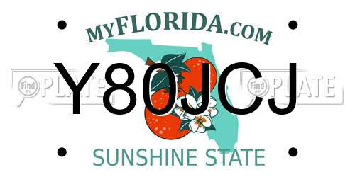 Y80JCJ Florida License Plate