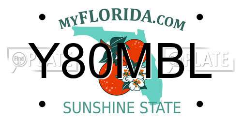 Y80MBL Florida License Plate