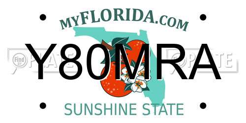 Y80MRA Florida License Plate