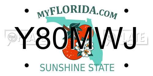Y80MWJ Florida License Plate