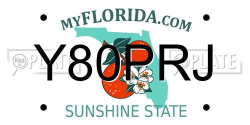 Y80PRJ Florida License Plate