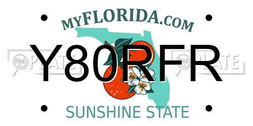 Y80RFR Florida License Plate