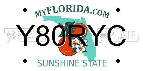 Y80RYC Florida License Plate
