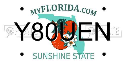 Y80UEN Florida License Plate