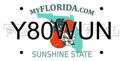Y80WUN Florida License Plate