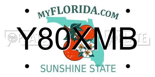 Y80XMB Florida License Plate