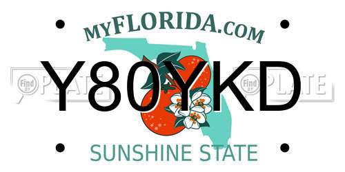Y80YKD Florida License Plate
