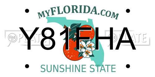 Y81FHA Florida License Plate
