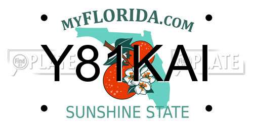 Y81KAI Florida License Plate