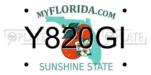 Y820GI Florida License Plate