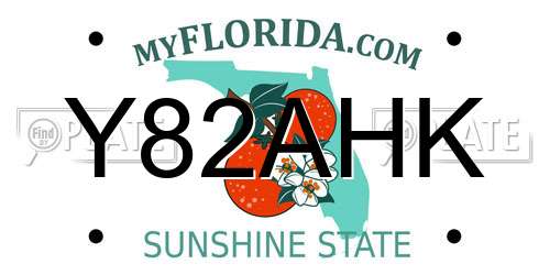 Y82AHK Florida License Plate