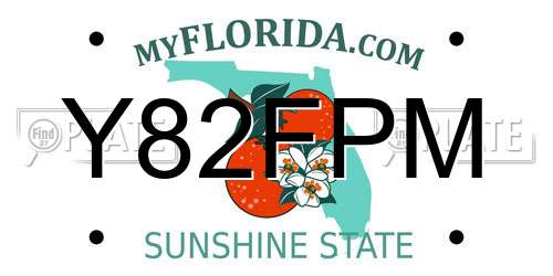 Y82FPM Florida License Plate