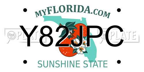 Y82JPC Florida License Plate