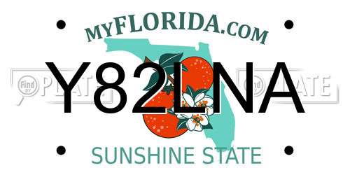 Y82LNA Florida License Plate