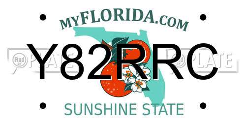 Y82RRC Florida License Plate