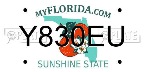 Y830EU Florida License Plate