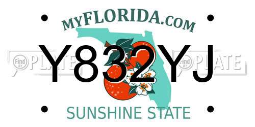 Y832YJ Florida License Plate