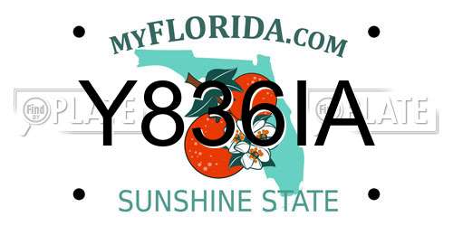 Y836IA Florida License Plate