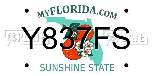 Y837FS Florida License Plate