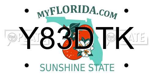 Y83DTK Florida License Plate