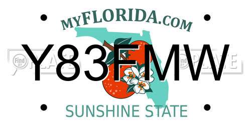 Y83FMW Florida License Plate
