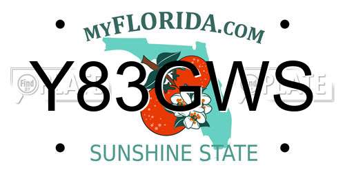 Y83GWS Florida License Plate