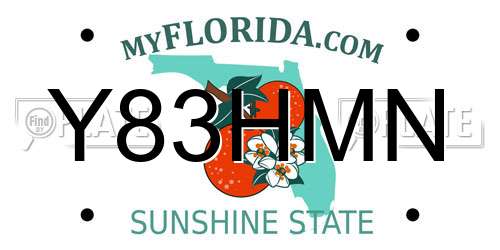Y83HMN Florida License Plate