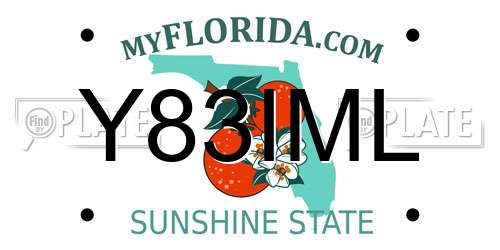 Y83IML Florida License Plate