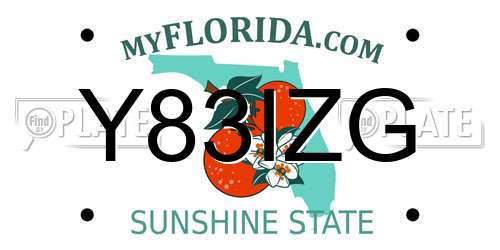 Y83IZG Florida License Plate