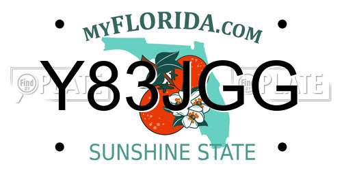 Y83JGG Florida License Plate