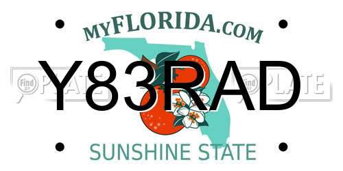 Y83RAD Florida License Plate