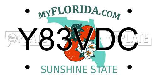 Y83VDC Florida License Plate