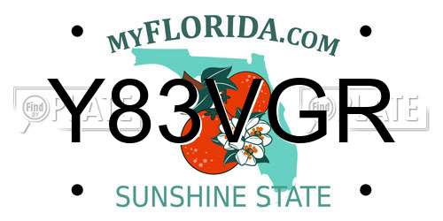 Y83VGR Florida License Plate